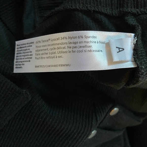 Eileen Fisher Cropped/Ankle Black Ribbed Pants - Picture 6 of 10